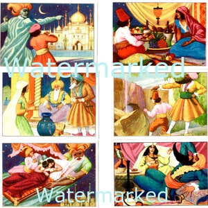 6 Vintage Adventures of Aladdin & The Lamp, VTC Set. Instant Digital Download. Plus FREE gift.