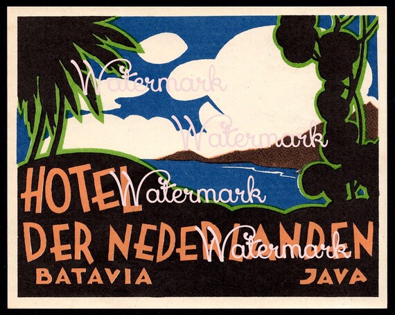 Vintage Hotel Der Nederlanden Java Luggage Label Instant Etsy Vintage Hotel Der Nederlanden Java Luggage Label Instant Etsy