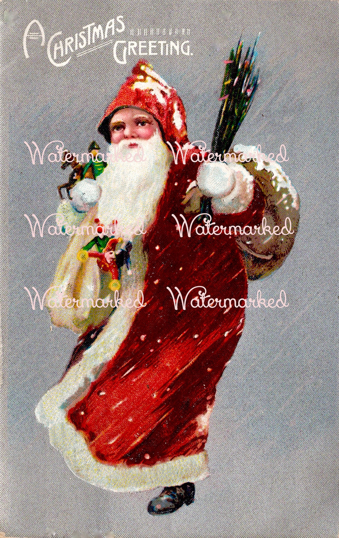 Vintage Old World Christmas Santa Claus. Instant Digital Download Etsy