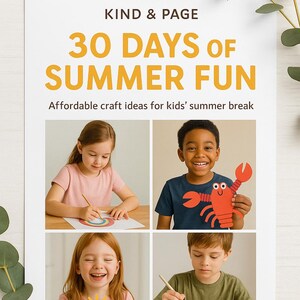 30 Days of Summer Crafts for Kids – Printable Activity Book – Budget-Friendly DIY Fun