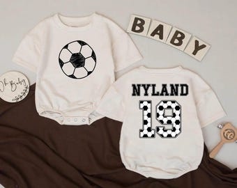 Custom Soccer Baby Romper, Personalized Jersey Bodysuit