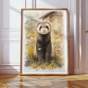 Charming Cottagecore Decor featuring The Farmhouse Ferret | Ideal for Ferret Lovers | Printable Art | Digital Download