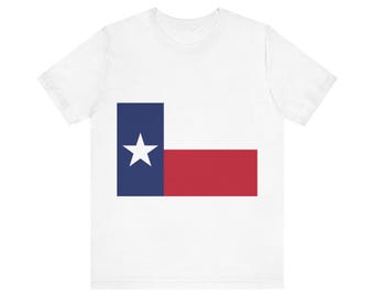 Flaga stanu Teksas - Bella Canvas 3001 Unisex Jersey Krótki rękaw Koszulka