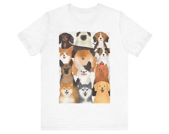 Słodkie psy - Bella Canvas 3001 Unisex Jersey Krótki rękaw T-shirt