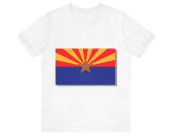 Flaga stanu Arizona - Bella Canvas 3001 Unisex Jersey Krótki rękaw Koszulka