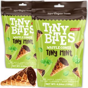 Tiny Mint Tiny Bites – Mini Waffle Cone Snacks | Gourmet Treats, Belgian Candy, Edible Gift, Holiday Snack