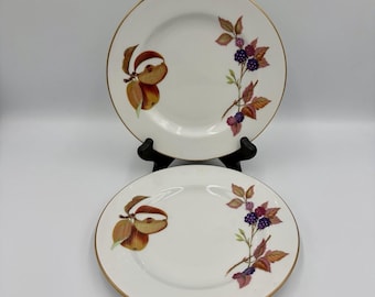 Juego de 2 platos de pan y mantequilla Royal Worcester Evesham Gold de 17 cm (6-3/4"), Inglaterra