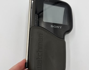 Vintage 1980's Sony Watchman TV Mini Portable Television Black