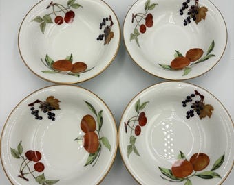 Royal Worcester Evesham Gold 6 5/8 ""Coupe Müsli/Suppenschüsseln Porzellan 4er Set."