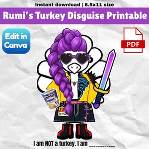 K-Pop Turkey Disguise Printable – Kids Thanksgiving Activity (Digital Download)