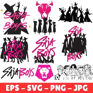 Kpop Demon Hunters Logos, Saja Boys cosplay, Saja Boys Vector Illustration Design, K pop Demon Hunters SVG, Digital Download Saja Boys SVG