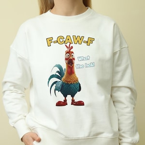 Funny F-Caw-F Chicken PNG, Screaming Rooster Meme Clipart, Crazy Hen Digital Art, F CAW F Meme Png, Meme Farm Animal Shirt Design Download