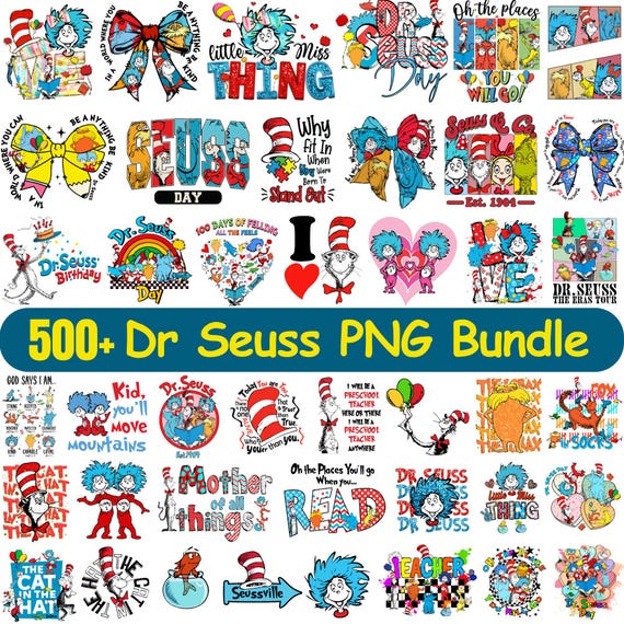 Dr Suess Png Bundle, Dr Suess Png Sublimation, Dr.Suess Day Png, Dr. Suess Bundle, Bundle Read across America Png, Thing 1 Thing 2 Png