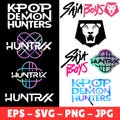 K-pop Huntrix Logo Pack Inspired by Demon Hunters cosplay Logos, Saja Boys Jinwoo Fan Art, Kpop Demon Hunters SVG EPS JPG, Instant Download