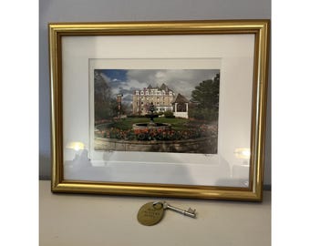 Picture Of 1886 Haunted Crescent Hotel Spa Photo Framed With Souvenir Key & Fob