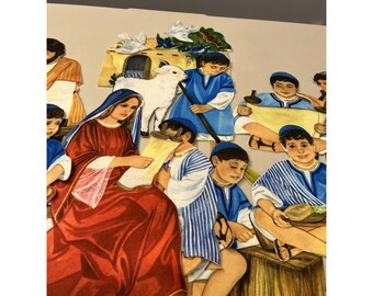 Vintage Betty Lukens Felt Bible Learning Jesus As A Boy Flannel Graph Religious