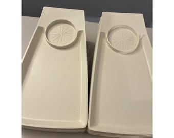 Vintage 12 Piece Cream Off White David Douglas Snack Trays Food Tray