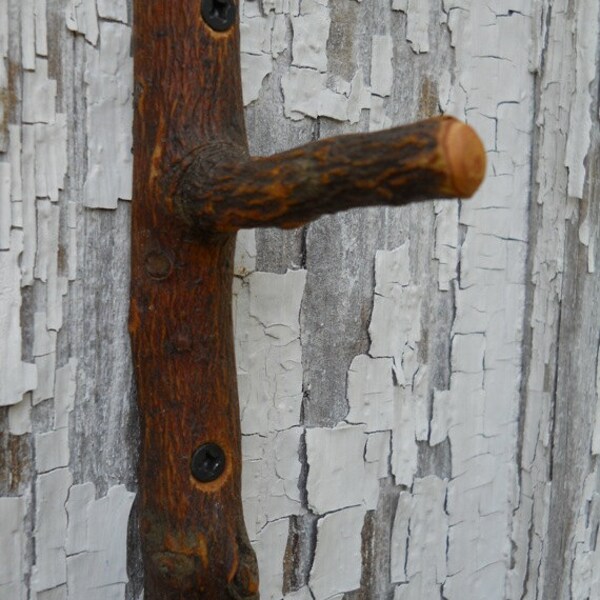 Long Rustic Apple Wood Hook