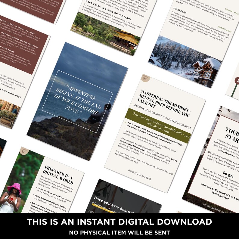 Solo Female Travel Guide eBook: Safety, Planning, Packing Lists (Digital Download)