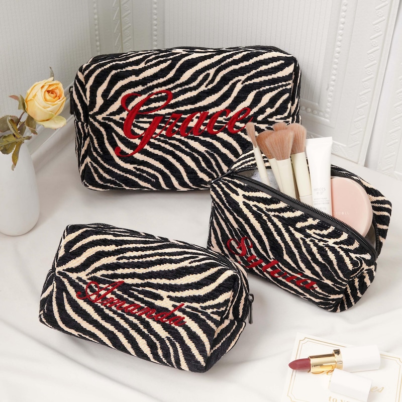 Personalised Zebra Pouch - Etsy UK