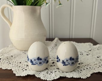 Vintage Blue Floral Salt and Pepper Shakers