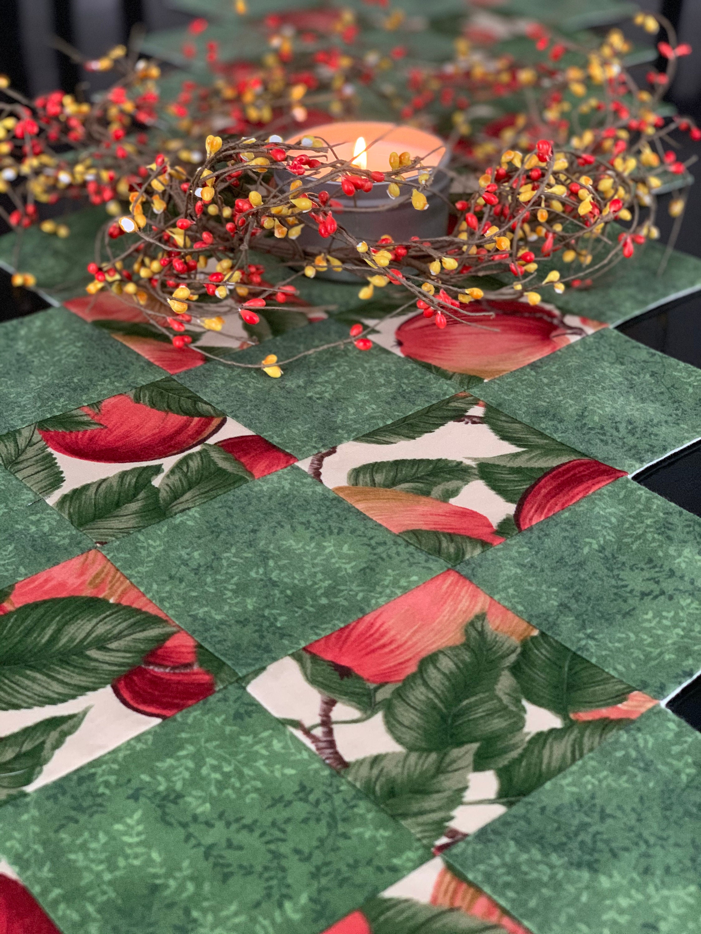 Apple Table Runner, Autumn Table Runner, Apple Picking Table Decor