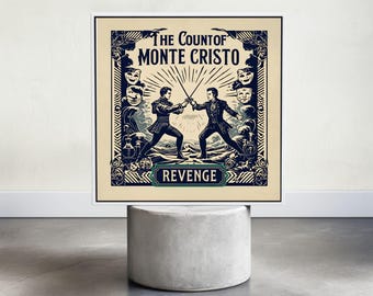 Alexandre Dumas The Count of Monte Cristo Print, Digital Art Poster, Literature Wall Decor, Book Collector Gift, Novel Art, Book Lover Gift