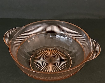 Vintage Pink Anchor Hocking Depression Glass Bowl