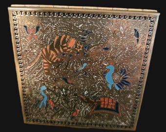 Vintage Volupte USA Compact Case with Exotic Animal Design