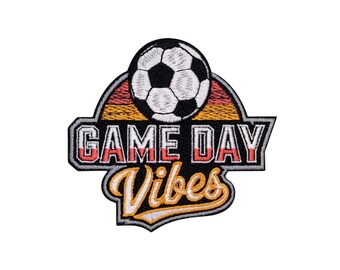 Fußball Spiel Tag Patch | Gestickter Sportaufnäher | 8 x 9 cm