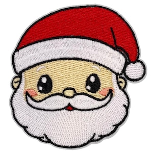 Jolly Santa Claus Patch – Embroidered Iron On/Sew On 3x2.85 for Jackets, Backpacks, Hats, Stockings – Cute Santa Patch
