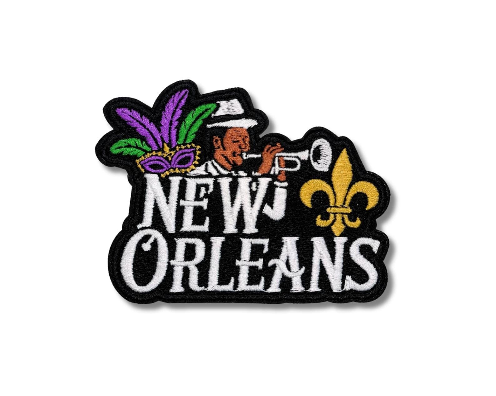 Huge Metallic New Orleans Saints Iron-On Patch - 3.5 X 9 Inches - Team Logo