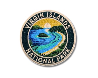 Patch nationaal park Maagdeneilanden | Geborduurde patch tropisch strand souvenir | 3 x 3 inch