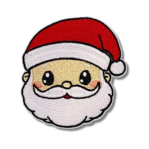 Jolly Santa Claus Patch | Cute Embroidered Santa Patch | 3 x 2.85 inches