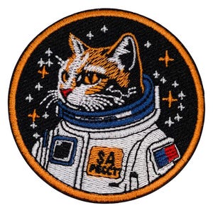 Space Explorer Cat Patch – Space Cat Astronaut Embroidered Iron On/Sew On 2.85x2.85 for Jackets & Backpacks – Cat Astronaut Patch