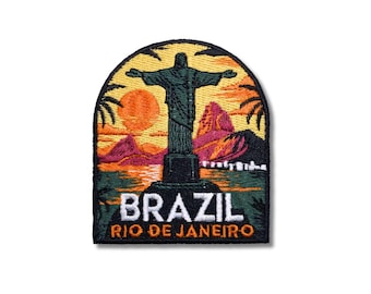Brazil Patch | Rio de Janeiro Souvenir Embroidered Patch | 3.15 x 2.75 inches