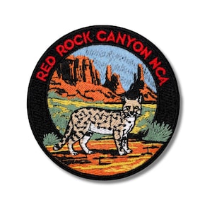 Red Rock Canyon-patch | Geborduurde woestijndieren souvenir patch | 3 x 3 inch