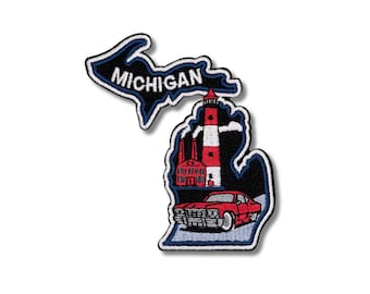 Trotse Michigan-patch | Geborduurde staatspatch | 4 x 3,5 inch