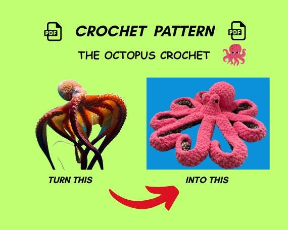 Anker der Oktopus Häkelanleitung Bundle PDF - Amigurumi Oktopus Muster - Digitaler Download, Kuscheltier Muster