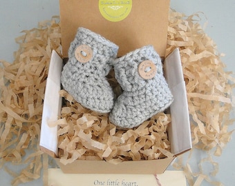 BOOTIES IN A BOX®  Pregnancy Reveal for Grandparents, You're Going to be a Daddy,  Announce Your Pregnancy with Booties, Perfect for Aunts/