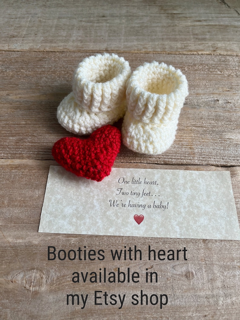 Grandparent Pregnancy Announcement, BOOTIES IN A BOX®, Baby Reveal, Ribbed Cuffs with Wood Buttons, Baby Booties, Baby Reveal Box image 9