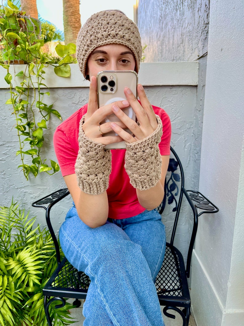 Gloves and Headband Set, Fall Accessories, Headband and fingerless Mittens, Handmade with Beautiful Texture, Custom Sizes Available image 5