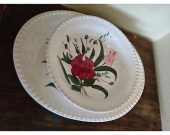 Blue Ridge Southern Potteries Bluebell Platter and Bowl Set USA 2788