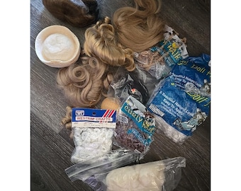 Lot Of Doll Wig Hair Wigs And Curly Packaged Crafts