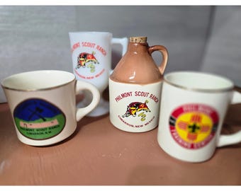 Vintage Philmont Scout Ranch Mt Carson Souvenir Mug and Mini Jug Set 4pc