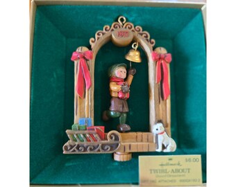 Hallmark 1977 Twirl About Dated Ornament Girl Ringing Bell Christmas Tree