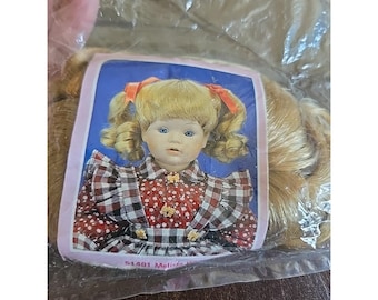 Melissa Doll Wig 51401 Porcelain Size 9 - 10 Blonde Pigtails Curly NWT