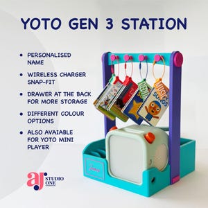 Yoto Player Gen 3 Caddy/Station/Dock | Travel & Toy Storage | Custom Colours | AJStudioOne