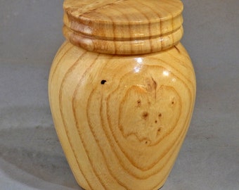 Lidded Wooden Jar, Ash Ginger Jar