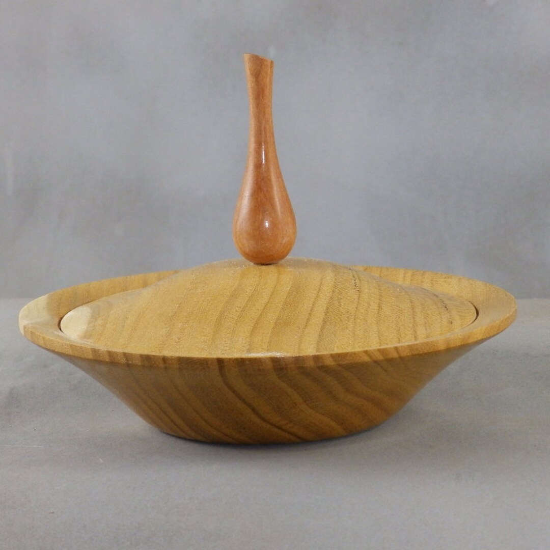 Lidded Wooden Jewelry Dish Bowl Turned From Mulberry With Etsy